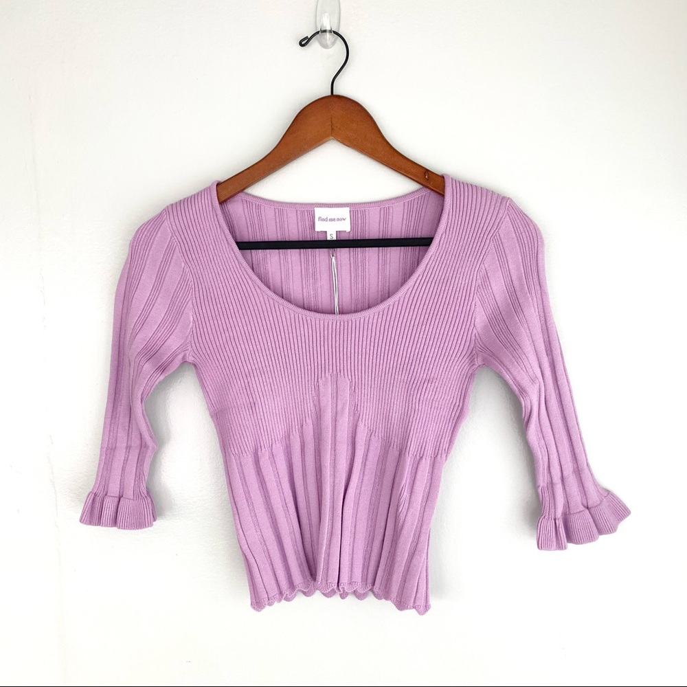 Find Me Now Purple Knit Top Small NEW